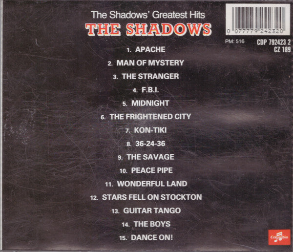 The Shadows : The Shadows' Greatest Hits (CD, Comp, Mono, RE, RP)