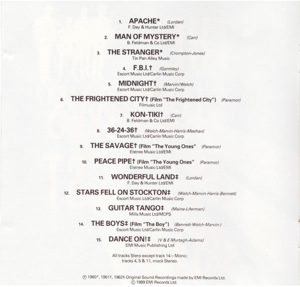 The Shadows : The Shadows' Greatest Hits (CD, Comp, Mono, RE, RP)