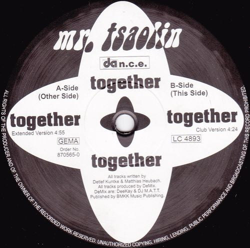 Mr. Tsaolin : Together (12", Maxi)