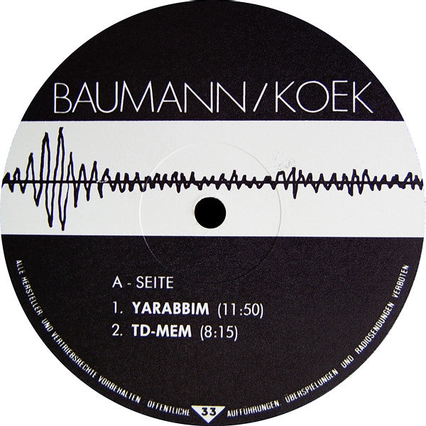 Wolfgang Baumann / Ata Koek : Baumann / Koek (LP, Album, 1st)