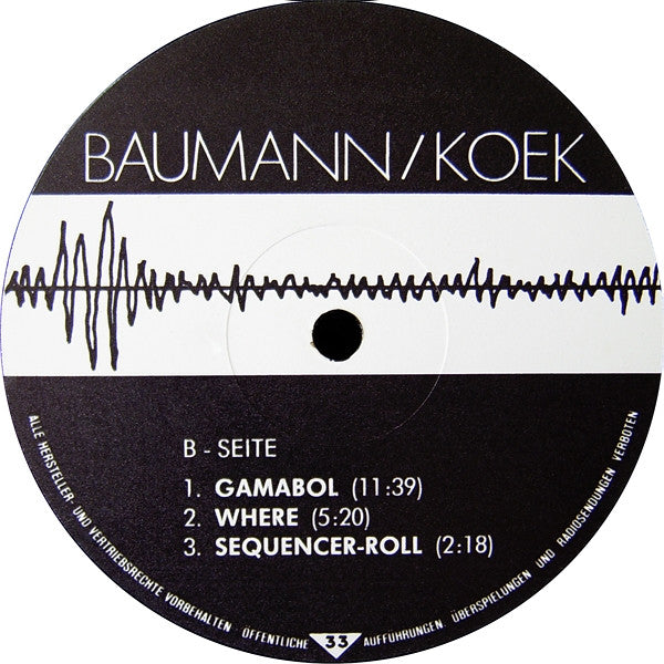 Wolfgang Baumann / Ata Koek : Baumann / Koek (LP, Album, 1st)