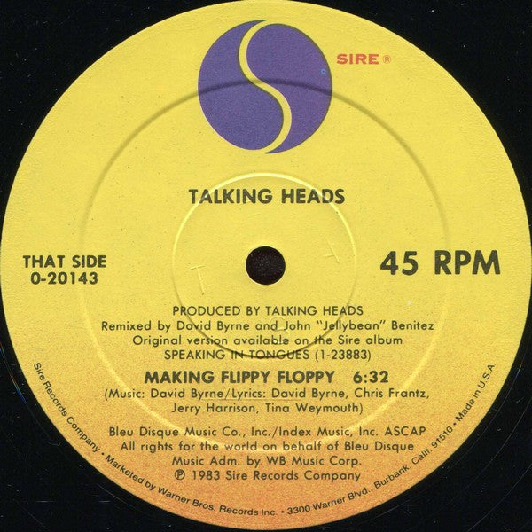 Talking Heads : Slippery People / Making Flippy Floppy (Remixes)  (12", Maxi, SRC)