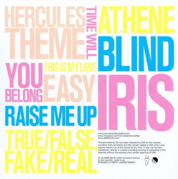 Hercules & Love Affair : Hercules And Love Affair (CD, Album, Promo, Car)