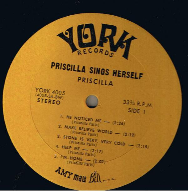 Priscilla Paris : Priscilla Sings Herself (LP, Album)