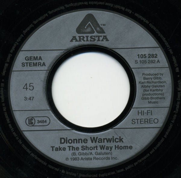 Dionne Warwick : Take The Short Way Home (7", Single)