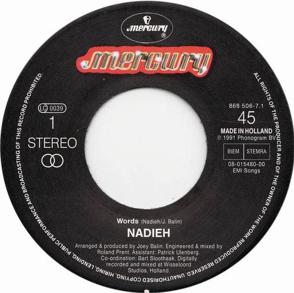 Nadieh : Words (7", Single)