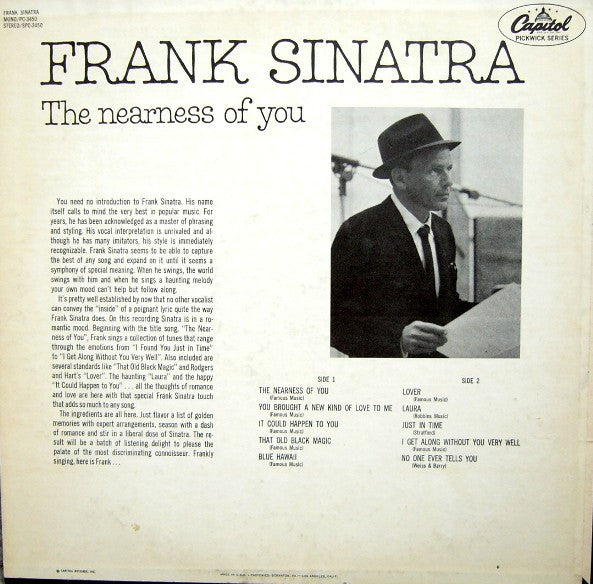 Frank Sinatra : The Nearness Of You (LP, Comp, Mono)