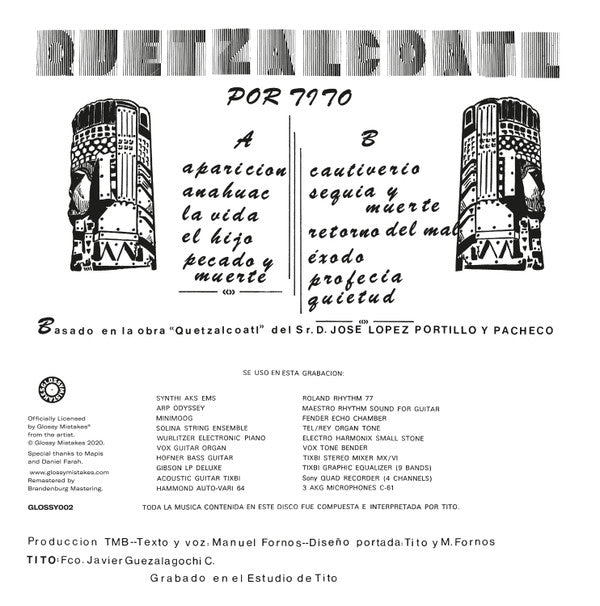 Tito (45) : Quetzalcoatl (LP, Album, Ltd, RE, RM)