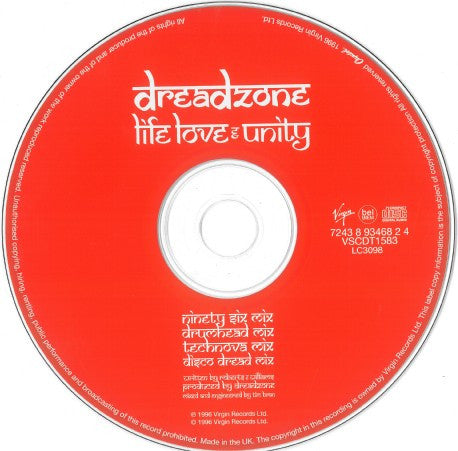 Dreadzone : Life, Love & Unity (CD, Single, Ltd)