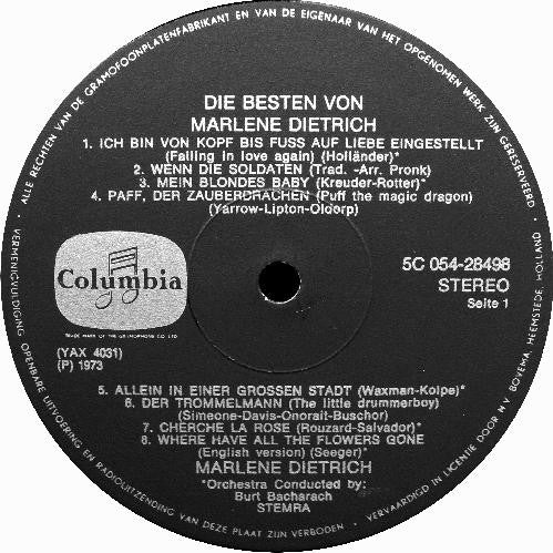 Marlene Dietrich : Die Besten Von Marlene Dietrich (LP, Comp, RE)