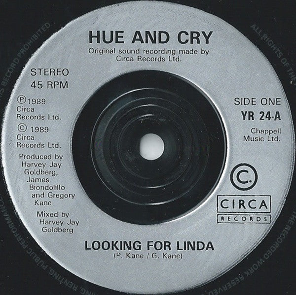 Hue And Cry* : Looking For Linda (7", Single, Sil)
