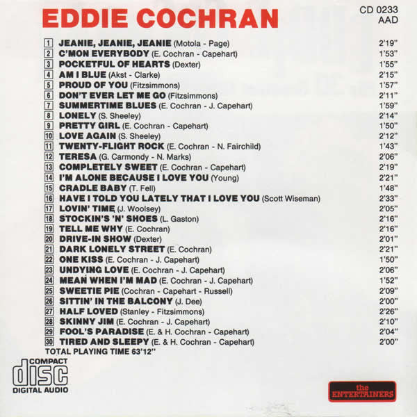 Eddie Cochran : His 30 Greatest Hits (CD, Comp)