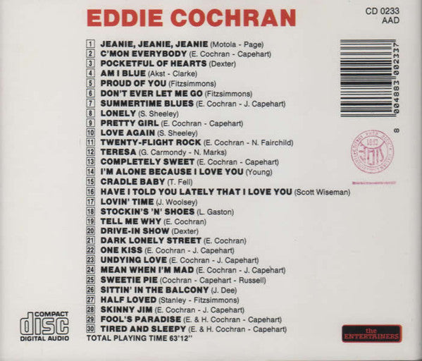 Eddie Cochran : His 30 Greatest Hits (CD, Comp)