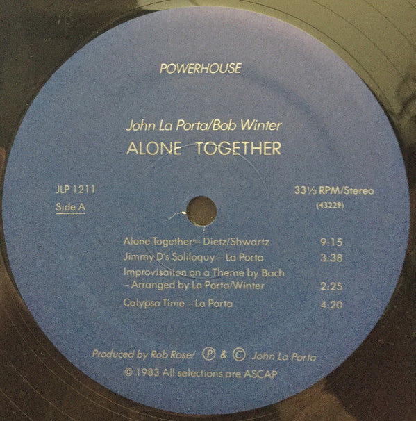 John Laporta, Bob Winter : Alone Together (LP, Album)