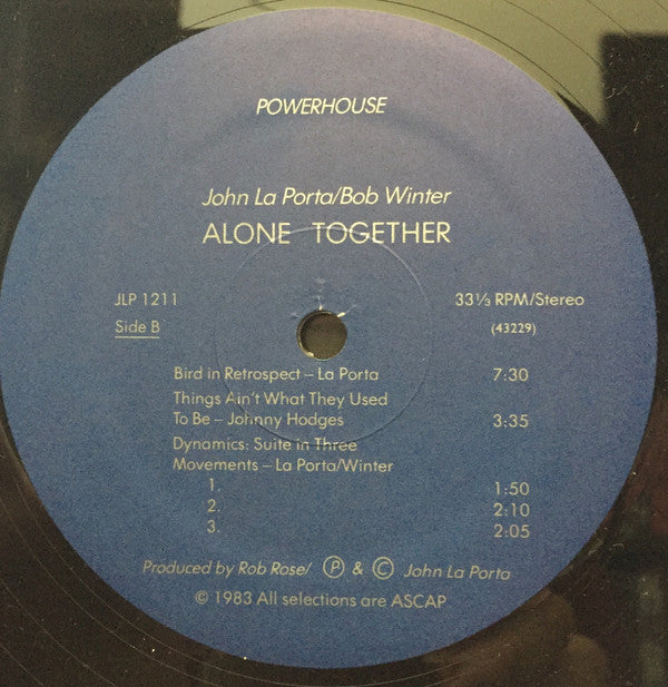 John Laporta, Bob Winter : Alone Together (LP, Album)