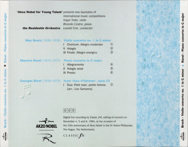Yayoi Toda, Ricardo Castro, Residentie Orkest, Leonid Grin : Akzo Nobel For Young Talent (CD)