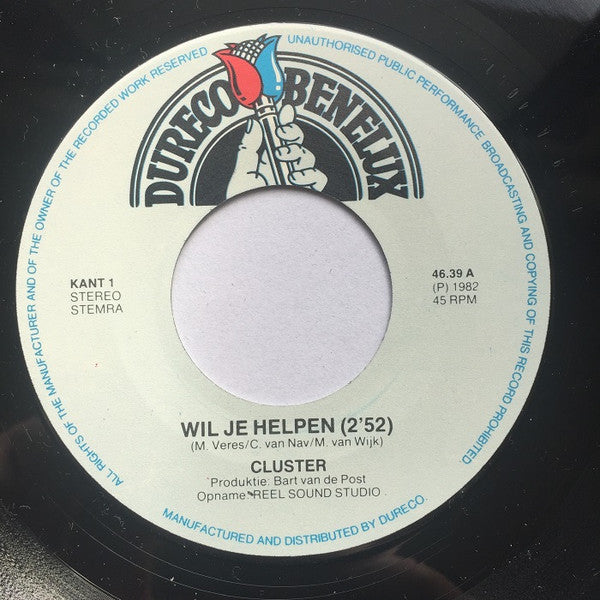 Cluster (12) : Wil Je Helpen / Kom Aan Boord (7", Single)