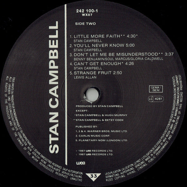 Stan Campbell : Stan Campbell (LP, Album)