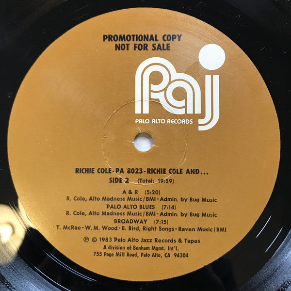 Richie Cole : Return To Alto Acres (LP, Album, Promo)