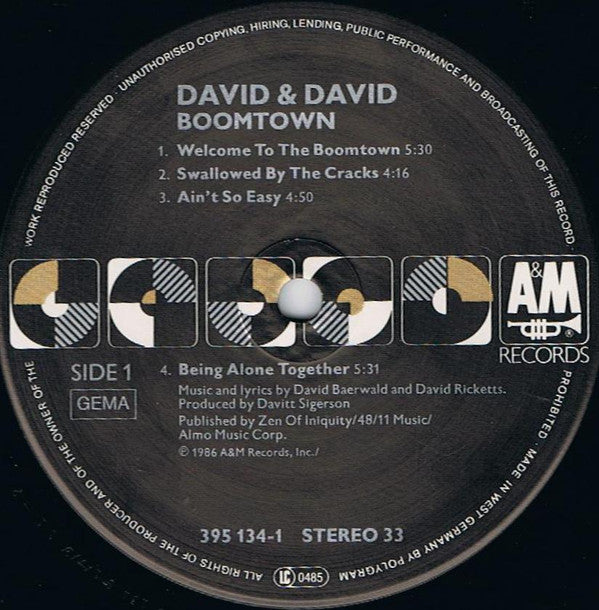 David + David : Boomtown (LP, Album)