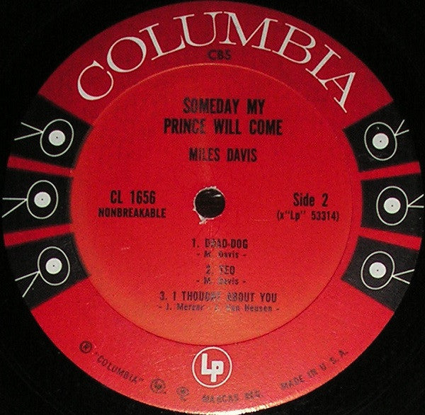 The Miles Davis Sextet : Someday My Prince Will Come (LP, Album, Mono)