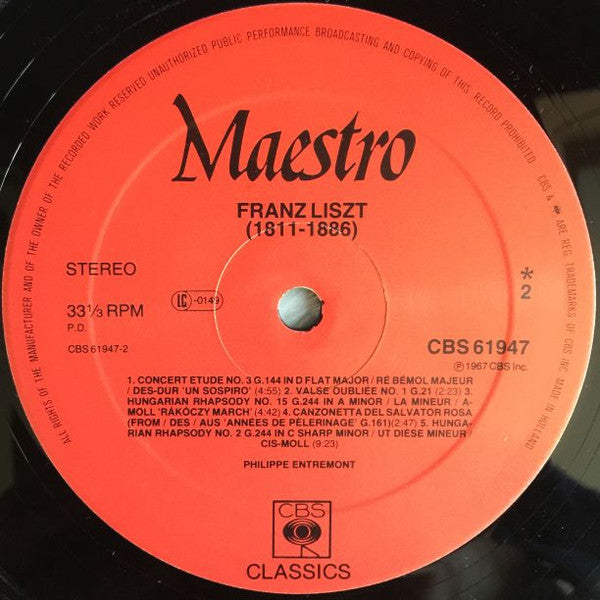 Philippe Entremont, Franz Liszt : Liszt: Works For Piano (LP, Album, RE)