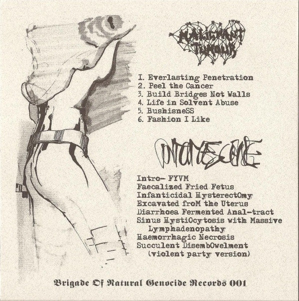Malignant Tumour / Intumescence : Oegstgeest Grindcore (7", EP, Ora)