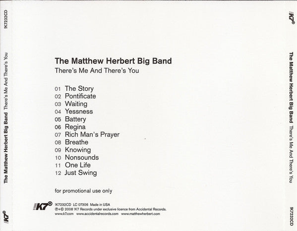 The Matthew Herbert Big Band : There's Me And There's You (CD, Album, Promo)