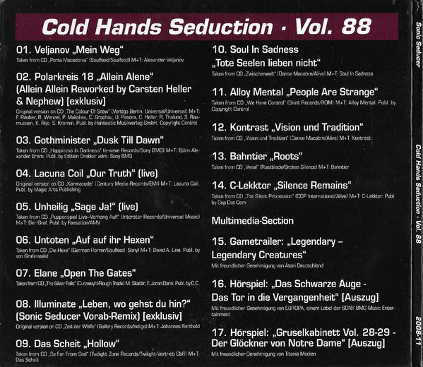 Various : Sonic Seducer Cold Hands Seduction Vol. 88 (CD, Comp, Enh)