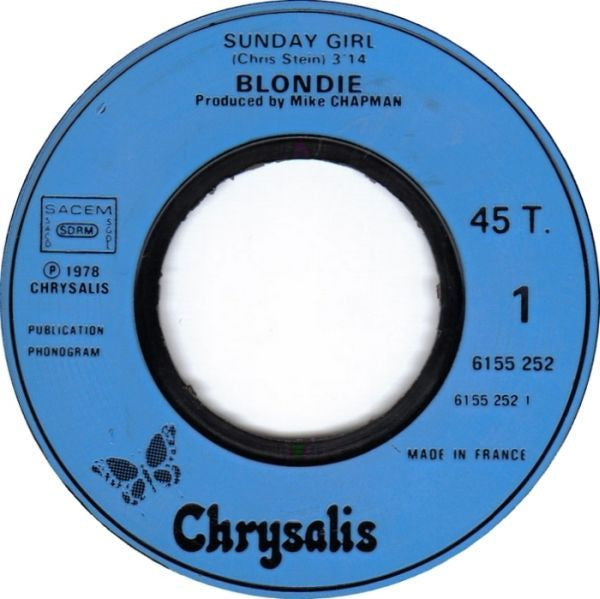 Blondie : Sunday Girl / Sunday Girl (French Version)  (7", Single)