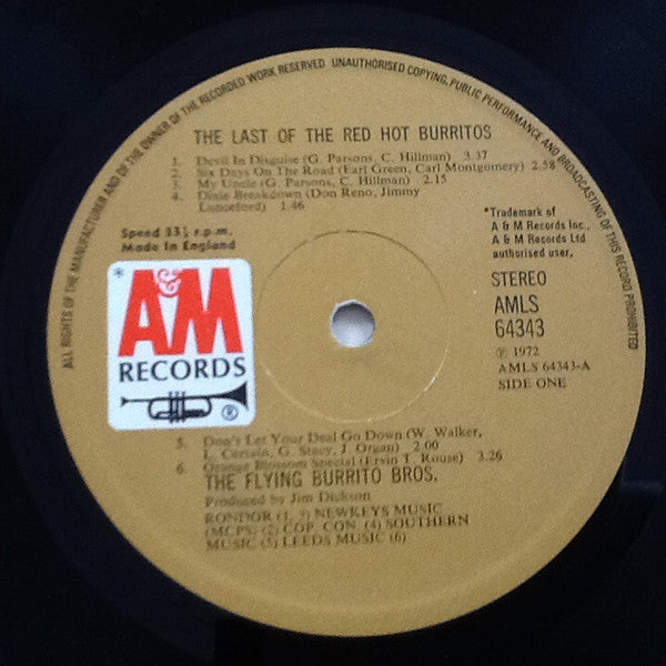 The Flying Burrito Bros : The Last Of The Red Hot Burritos (LP, Album, Gat)
