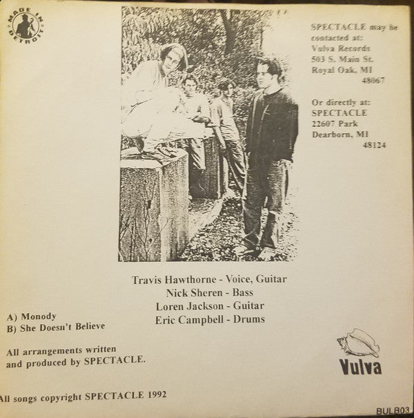 Spectacle : Monody (7")