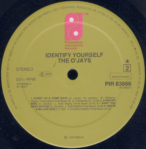 The O'Jays : Identify Yourself (LP, Album)