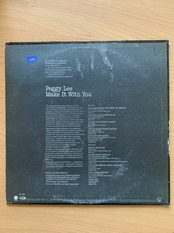 Peggy Lee : Make It With You (LP, Album)