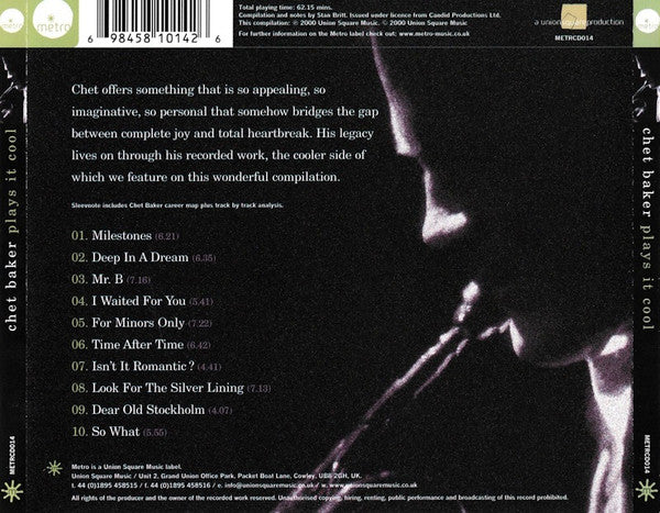 Chet Baker : Plays It Cool (CD, Comp)
