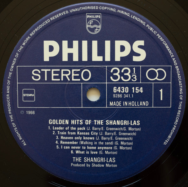 The Shangri-Las : Golden Hits Of The Shangri-Las (LP, Comp, RE)