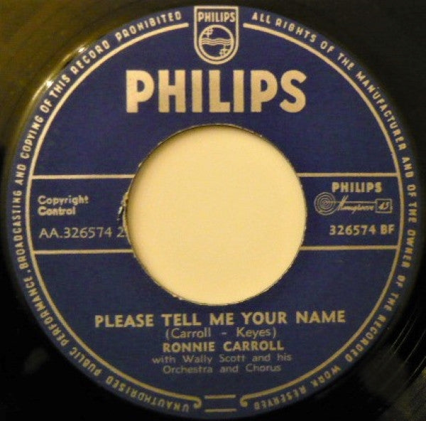 Ronnie Carroll : Say Wonderful Things / Please Tell Me Your Name (7", Single)