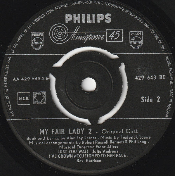 Julie Andrews, Robert Coote, Stanley Holloway, Rex Harrison : My Fair Lady 2 (7", Mono, 3-P)