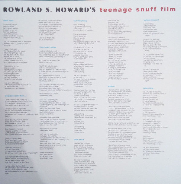 Rowland S. Howard : Teenage Snuff Film (LP + LP, S/Sided, Etch + Album, Ltd, RE, Blu)
