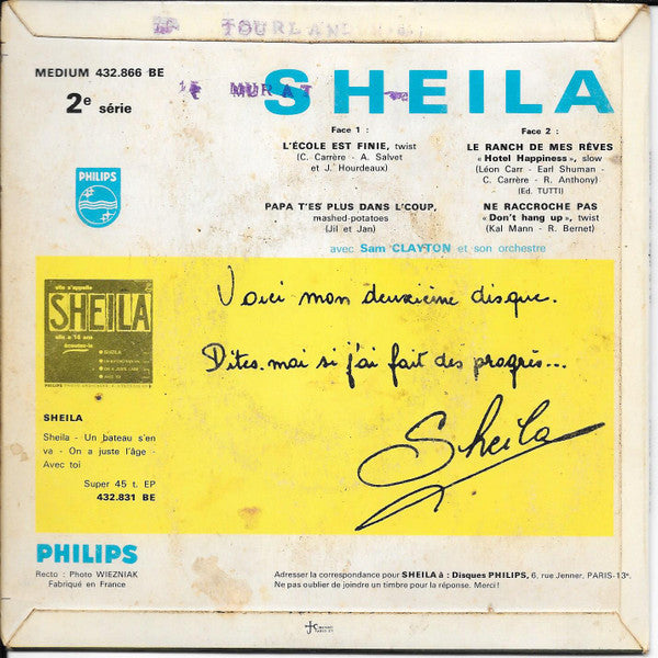 Sheila (5) : L'école Est Finie (7", EP, Mono)