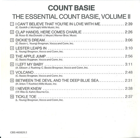 Count Basie : The Essential Count Basie Volume 2 (CD, Comp, Mono, RM)