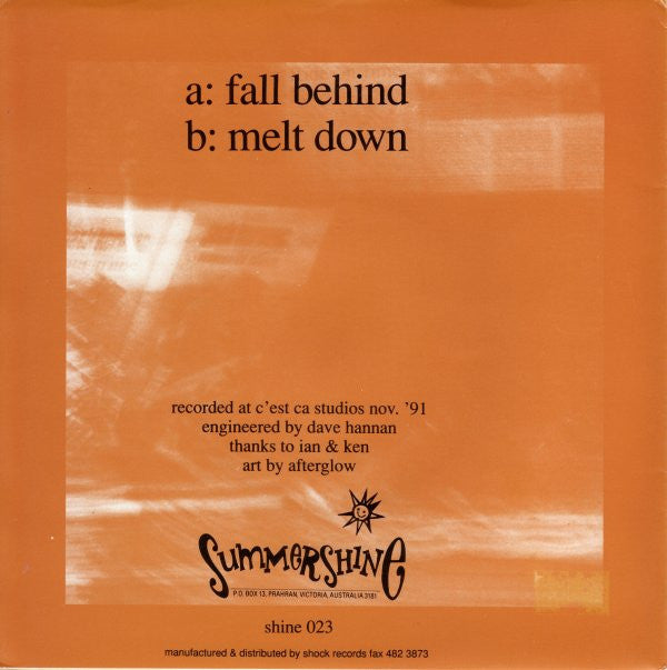 Afterglow (7) : Fall Behind / Melt Down (7", Single)