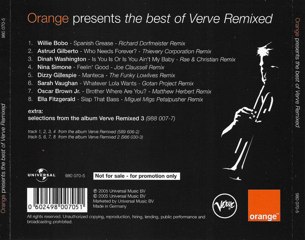 Various : Orange Presents The Best Of Verve Remixed (CD, Comp, Promo)