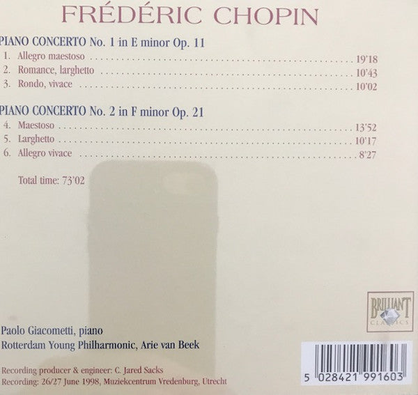 Frédéric Chopin : Piano Concertos 1&2 (CD, Album)