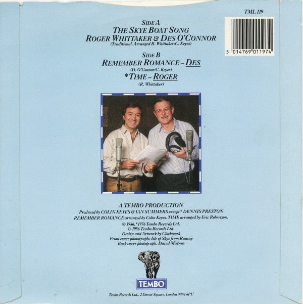 Roger Whittaker & Des O'Connor : The Skye Boat Song (7", Single, Inj)