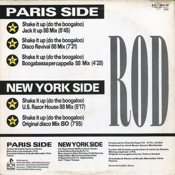 Rod : Shake It Up (Do The Boogaloo) (12", Maxi)