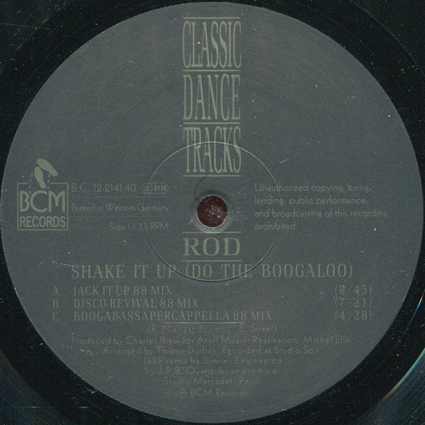 Rod : Shake It Up (Do The Boogaloo) (12", Maxi)