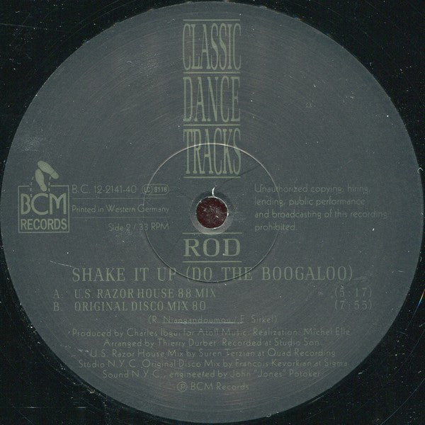Rod : Shake It Up (Do The Boogaloo) (12", Maxi)
