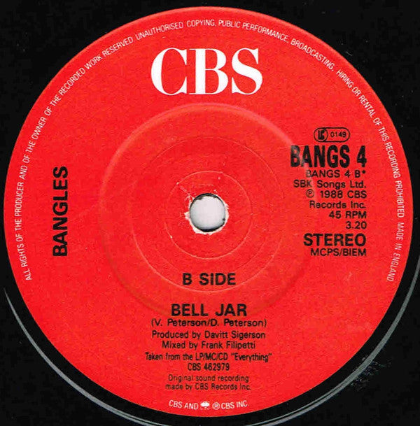 Bangles : In Your Room (7", Single)