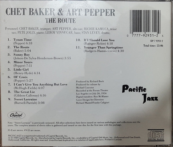 Chet Baker & Art Pepper : The Route (CD, Comp)